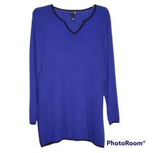 Venezia Jeans Circa Early 2000 Lane Bryant Royal Blue Tunic Sweater 22/24